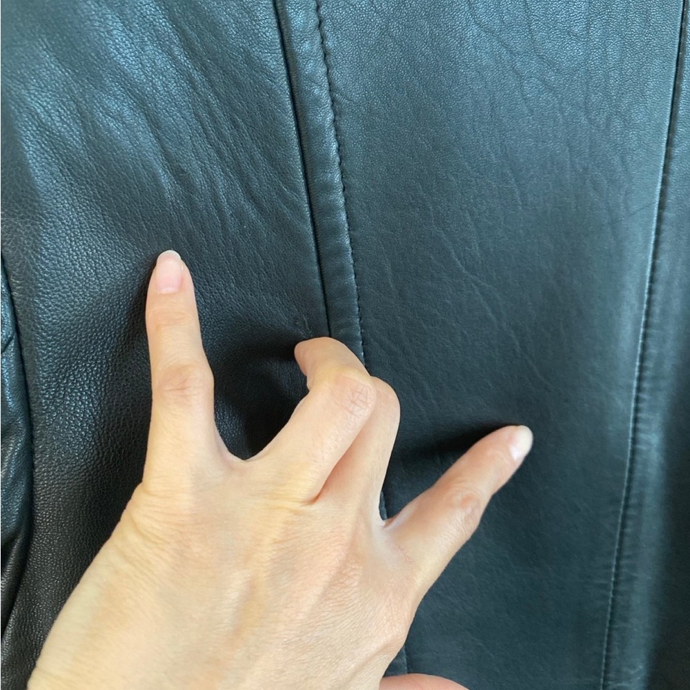 Vintage BP Nordstrom Soft Lamb Leather Black Blazer Jacket - Picture 8 of 11